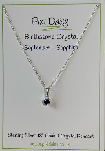 Sterling Silver September Birthstone Necklace