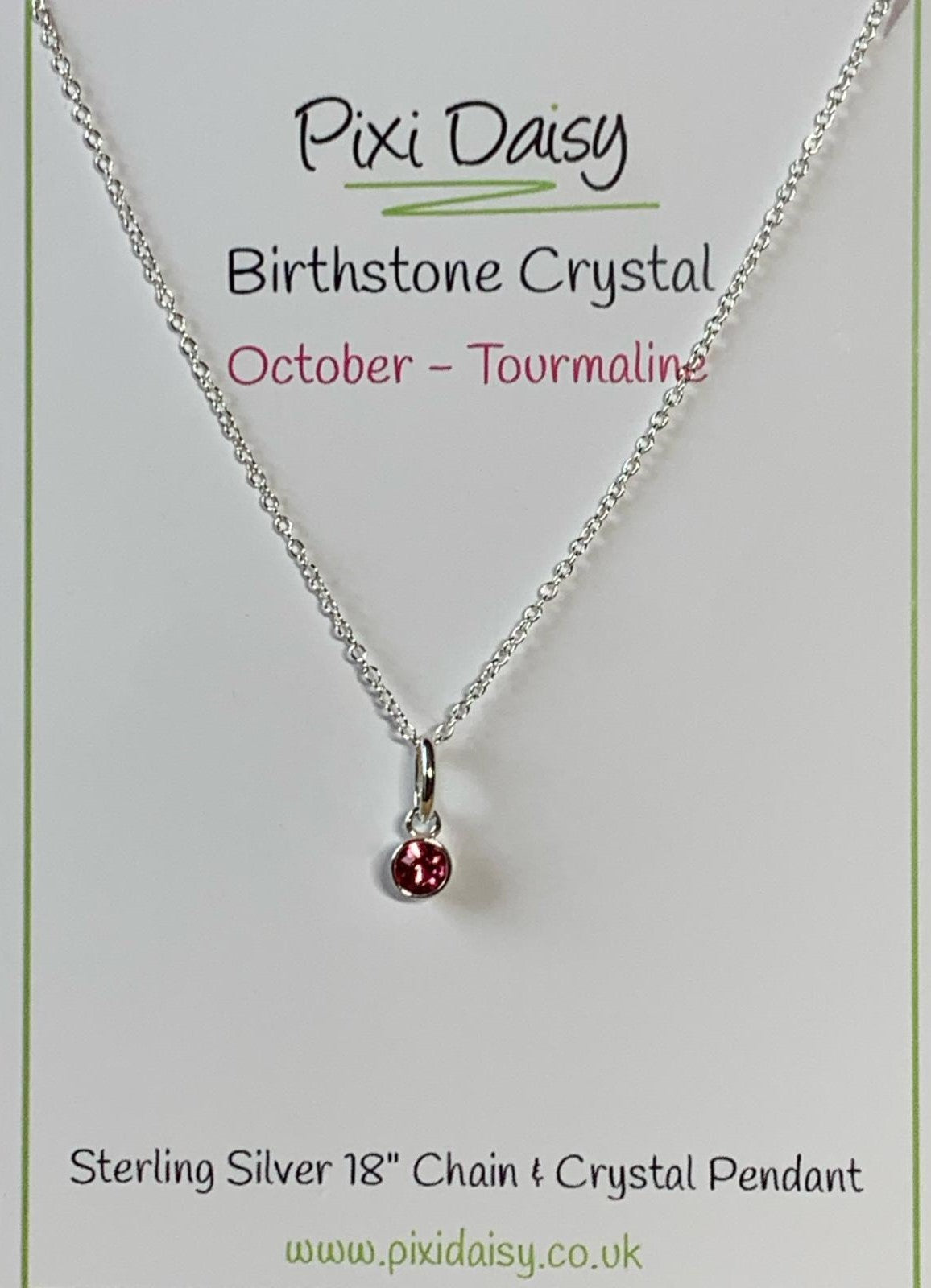 Sterling Silver October Birthstone Necklace