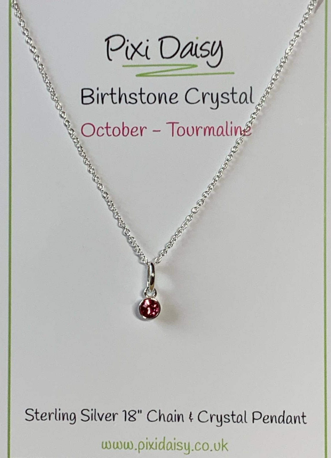 Sterling Silver October Birthstone Necklace