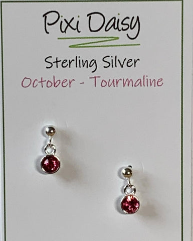 Sterling Silver October Birthstone Earrings