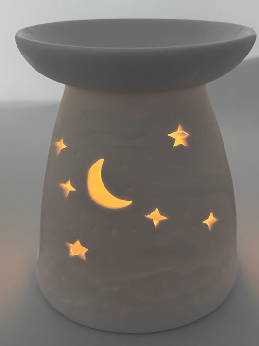 Moon & stars ceramic wax melt/essential oil burner from Pixi Daisy