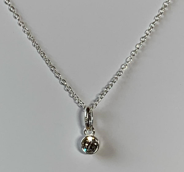 Sterling Silver April Birthstone Necklace