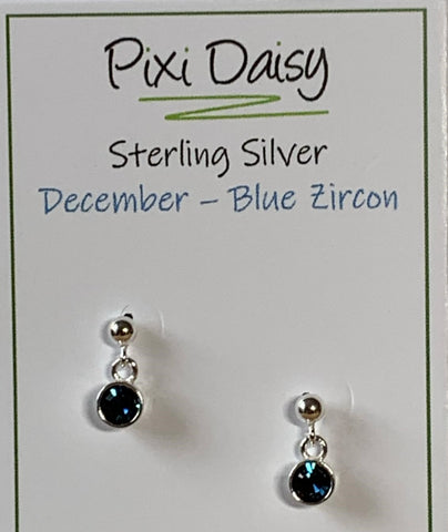 Sterling Silver December Birthstone Earrings