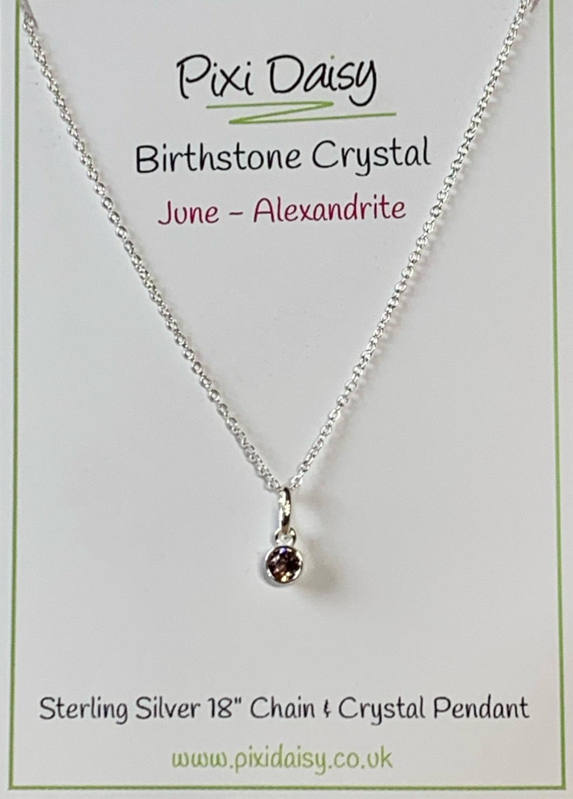 Sterling Silver June Birthstone Necklace