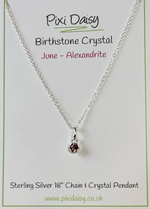 Sterling Silver June Birthstone Necklace