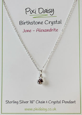 Sterling Silver July Birthstone Necklace