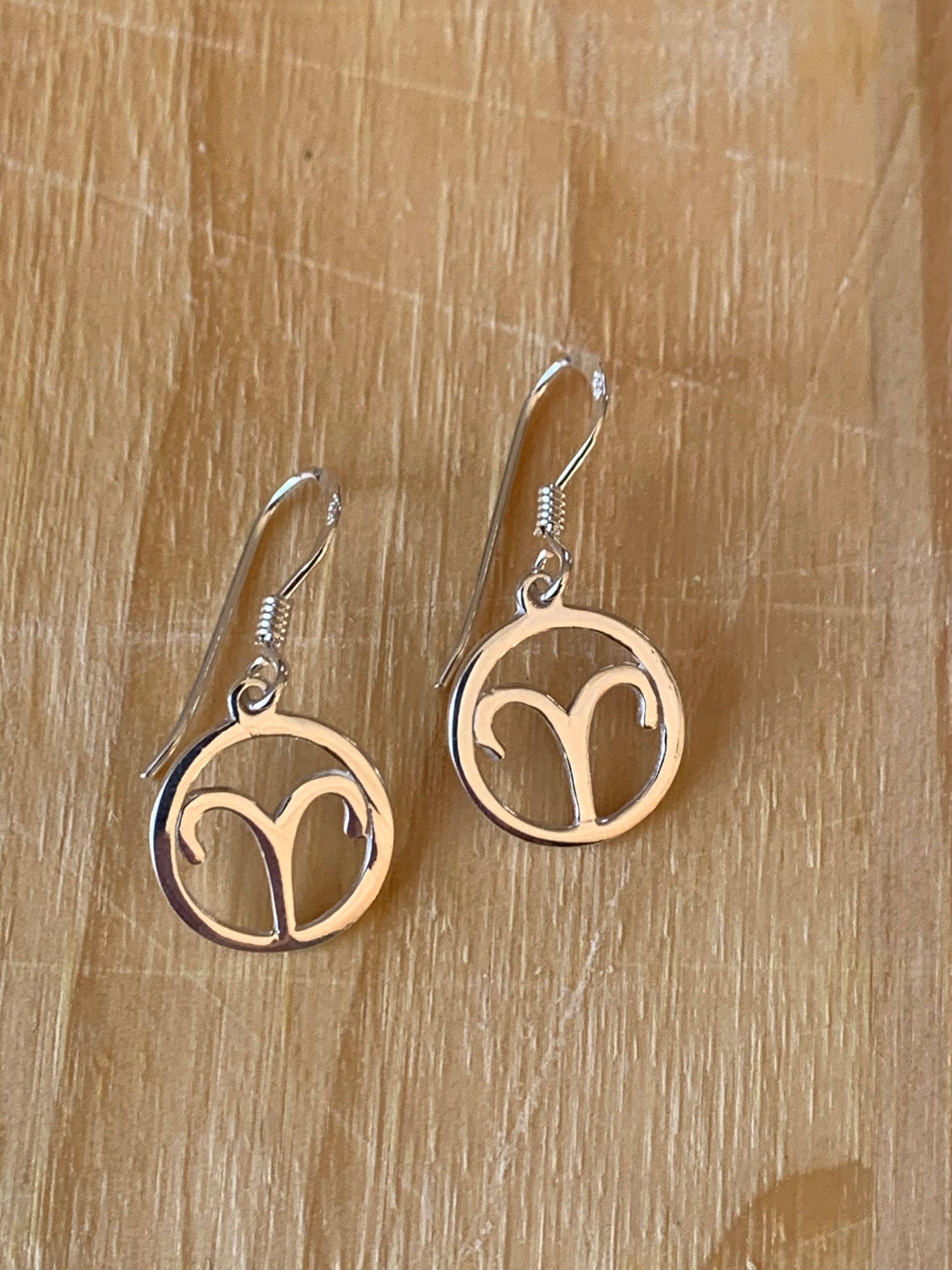 Sterling Silver Aries Zodiac Earrings