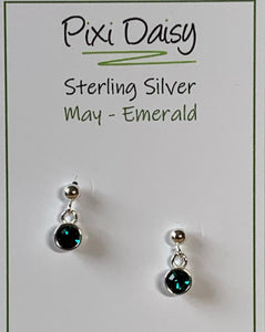 Sterling Silver May Birthstone Earrings