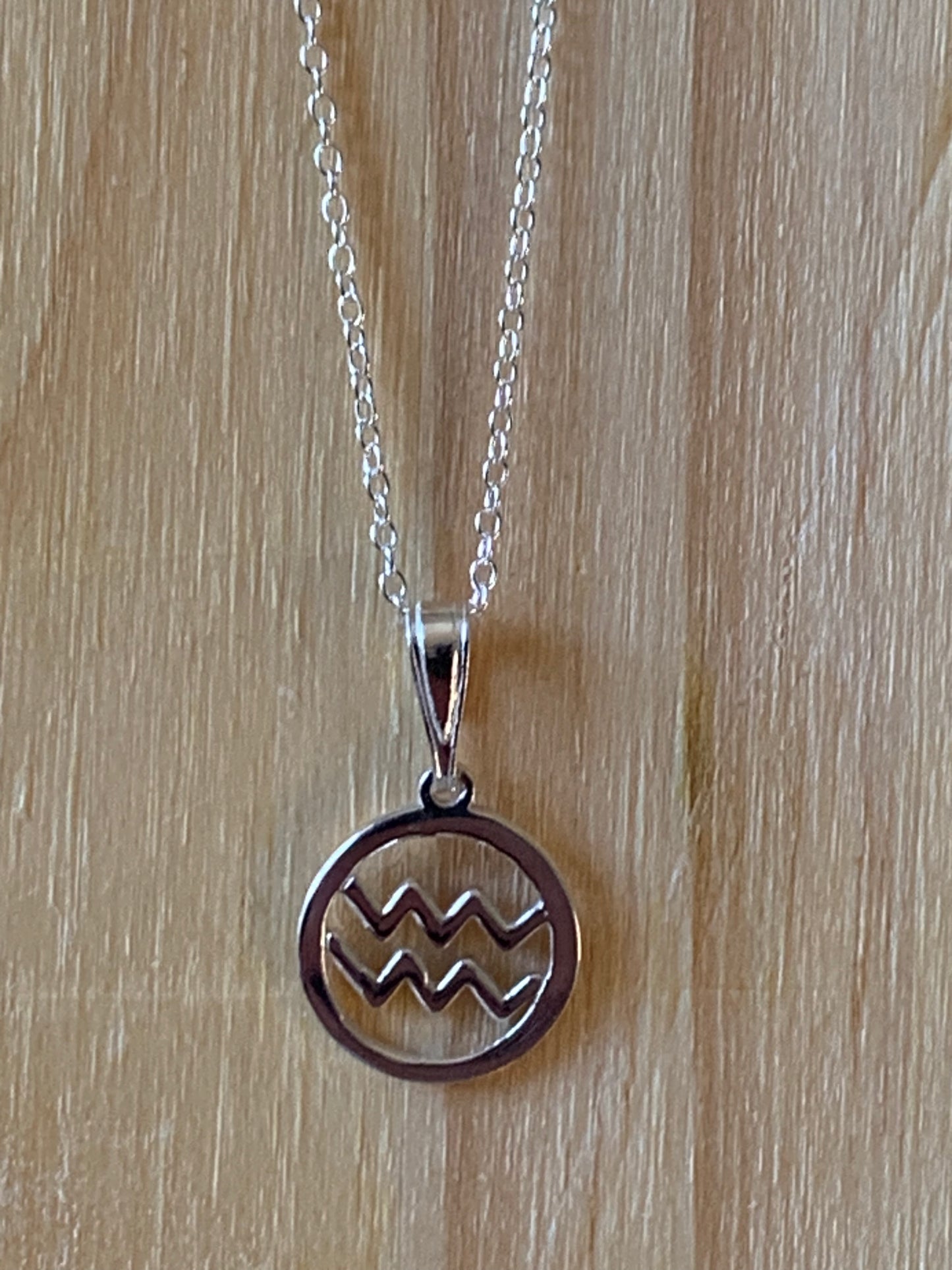 Sterling Silver Aquarius Zodiac Necklace