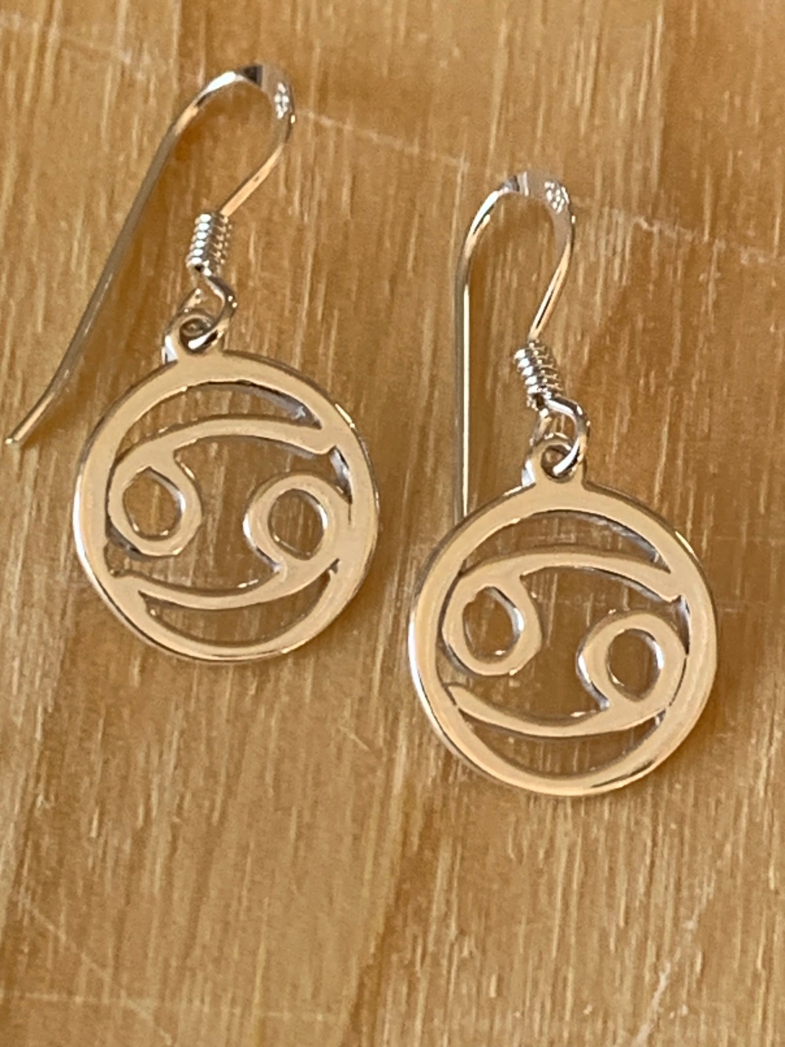 Sterling Silver Cancer Zodiac Earrings