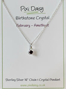 Sterling Silver February Birthstone Necklace