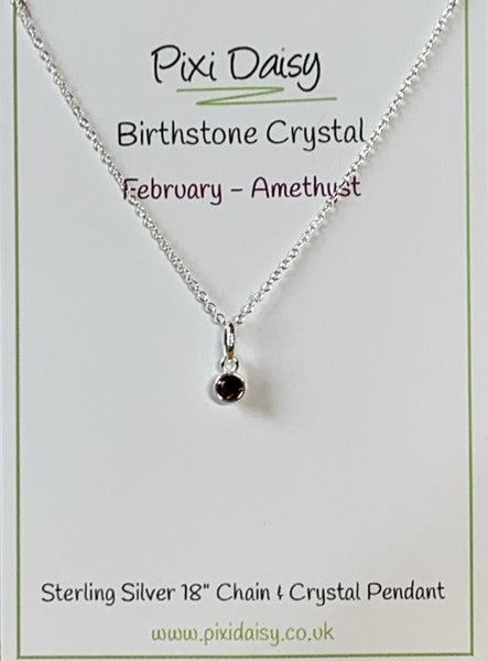 Sterling Silver February Birthstone Necklace