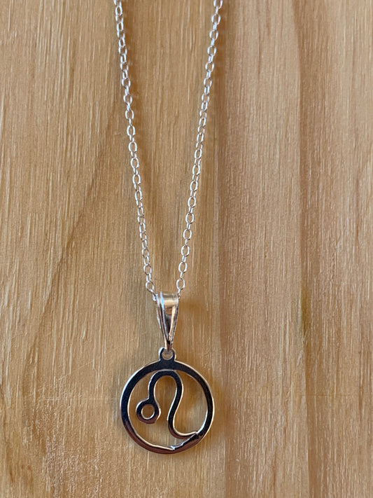Sterling Silver Leo Zodiac Necklace