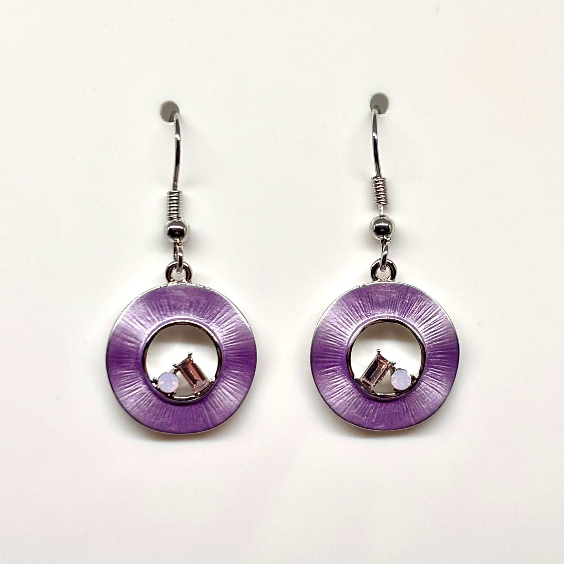 Miss Milly Light Purple Crystal Hoop earrings from Pixi Daisy