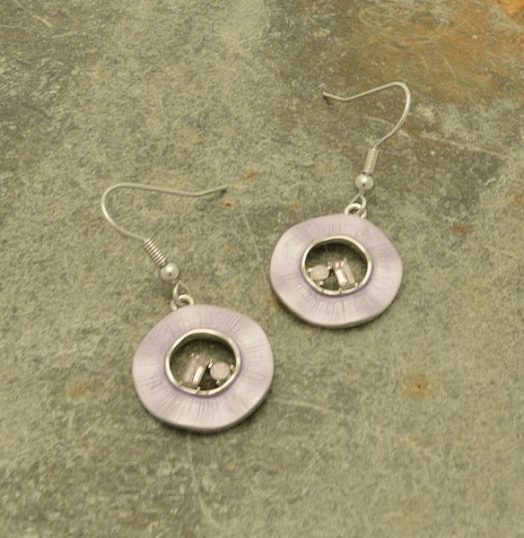 Miss Milly Light Purple Crystal Hoop earrings from Pixi Daisy