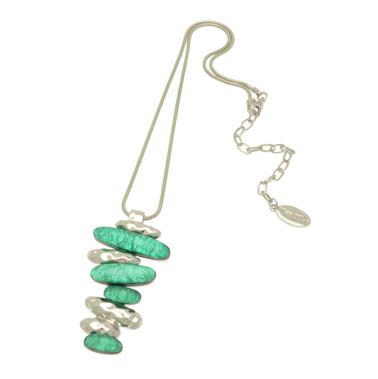Miss Milly Emerald Green & Silver Necklace from Pixi Daisy