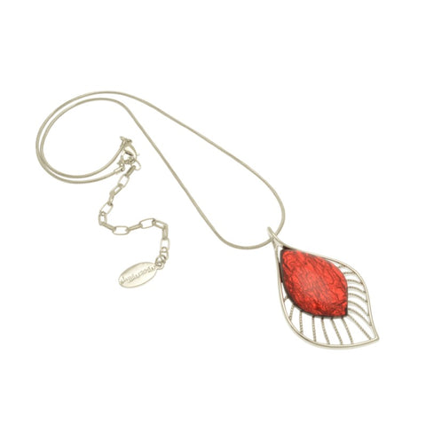 Miss Milly Red Resin & Silver Teardrop Necklace from Pix Daisy