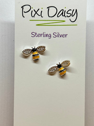 Colourful bee ear studs from Pixi Daisy