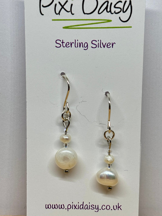 Handmade Freshwater Pearl (Baroque Shaped) Earrings