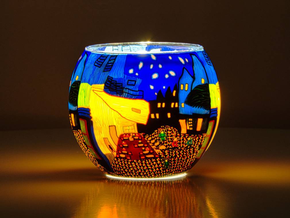 Cafe at Night Globe tea light holder from Pixi Daisy