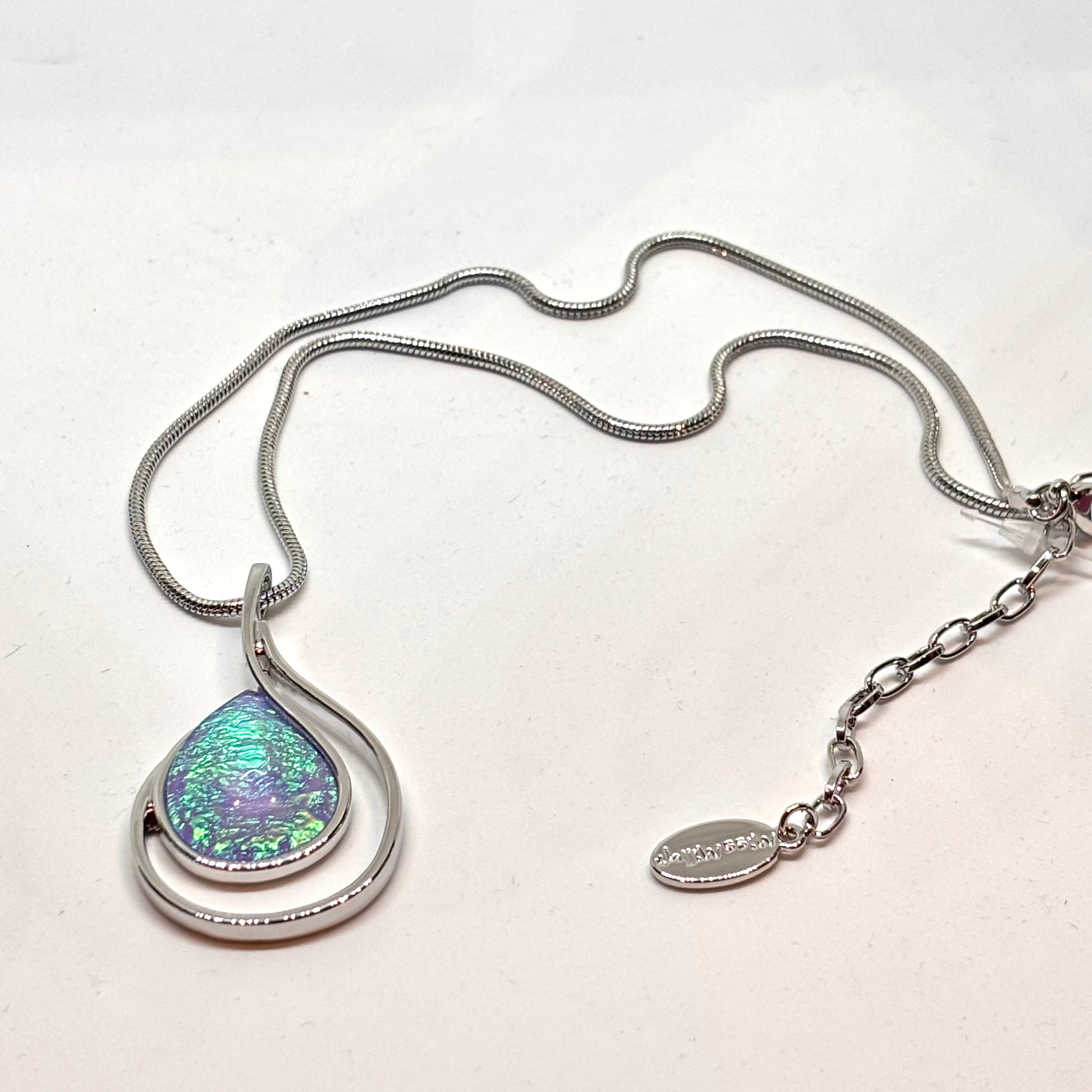Miss Milly blue green iridescent necklace from Pixi Daisy