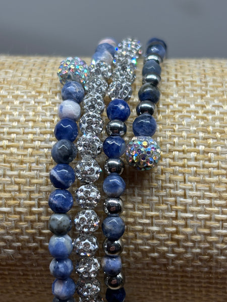 Sparkling Sodalite Memory Wire Bracelet from Pixi Daisy