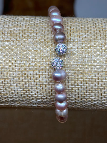 Freshwater Pearl  Memory Wire Bracelet  from Pixi Daisy