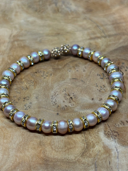 Freshwater Pearl  Memory Wire Bracelet from Pixi Daisy