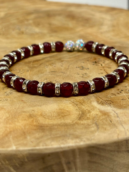 Ruby Red Memory Wire Bracelet from Pixi Daisy