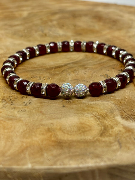 Ruby Red Memory Wire Bracelet from Pixi Daisy