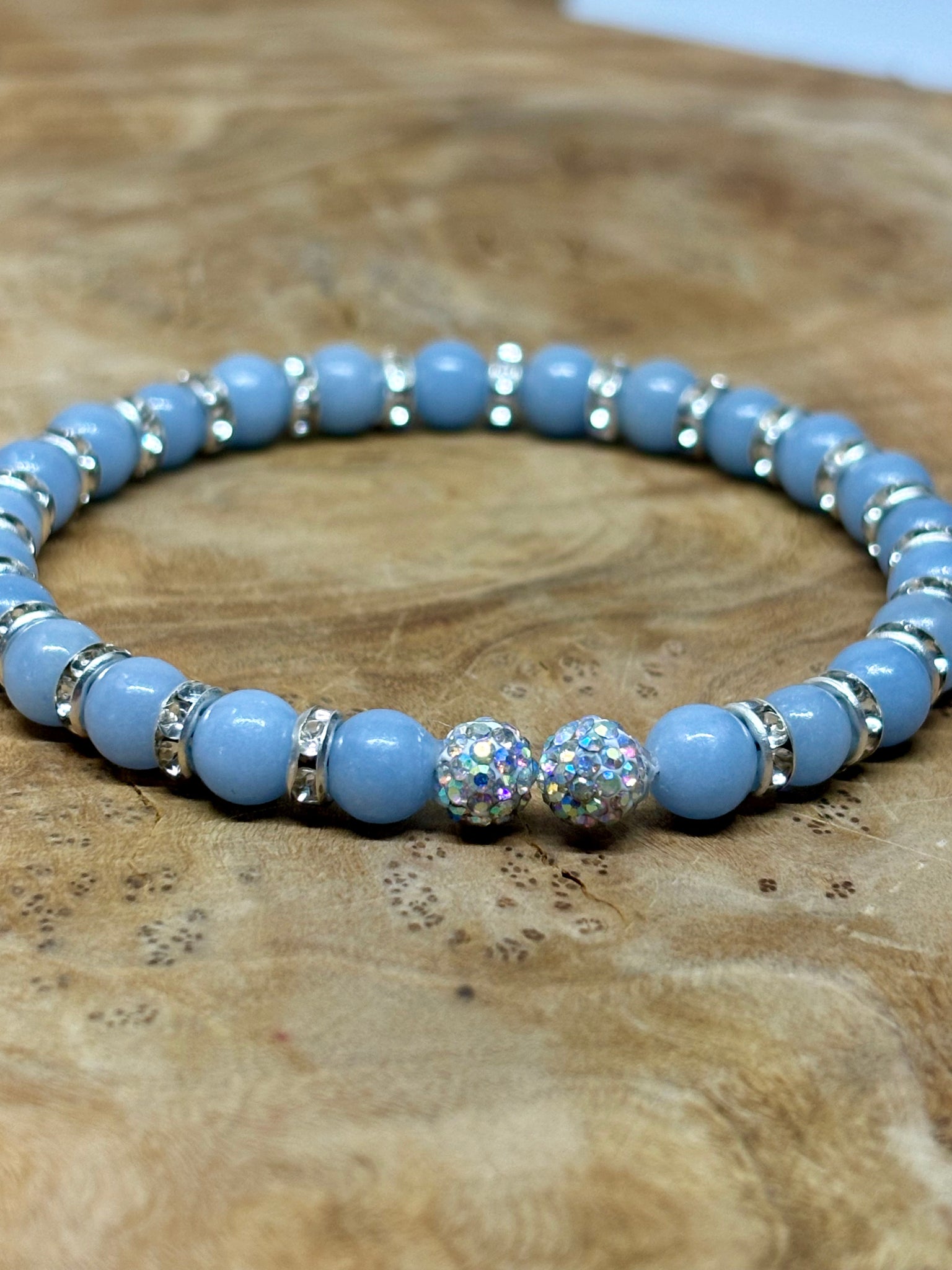 Angelite Memory Wire Bracelet from Pixi Daisy