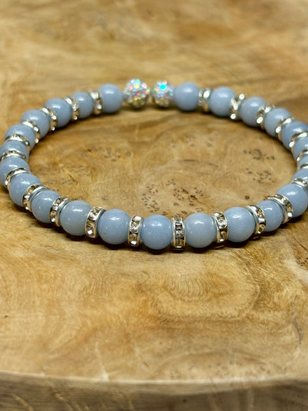 Angelite Memory Wire Bracelet from Pixi Daisy