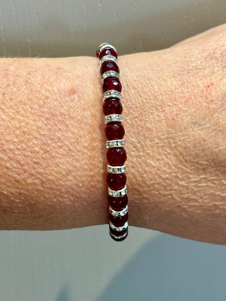 Ruby Red Memory Wire Bracelet from Pixi Daisy