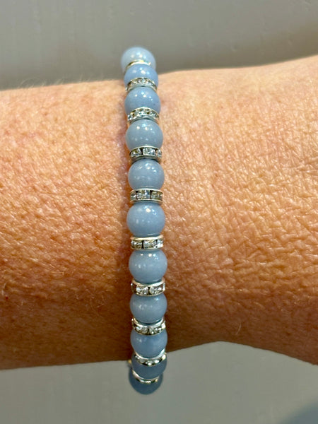 Angelite Memory Wire Bracelet from Pixi Daisy