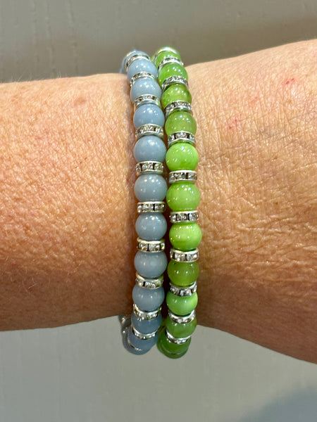 Angelite Memory Wire Bracelet from Pixi Daisy