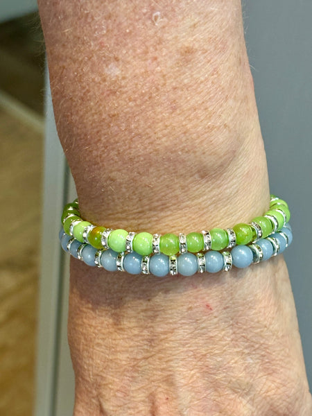 Angelite Memory Wire Bracelet from Pixi Daisy