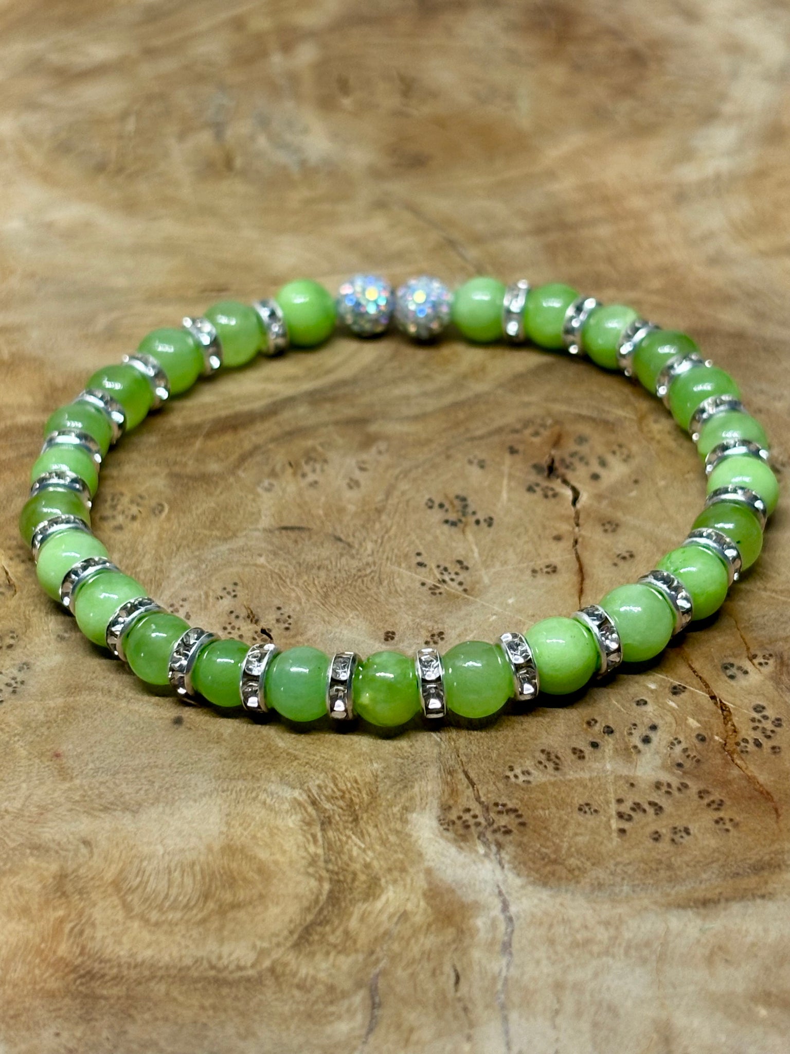 Green Calcite Memory Wire Bracelet from Pixi Daisy