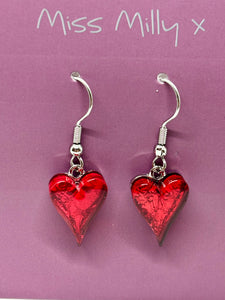 Miss Milly Red Heart Earrings from Pixi Daisy