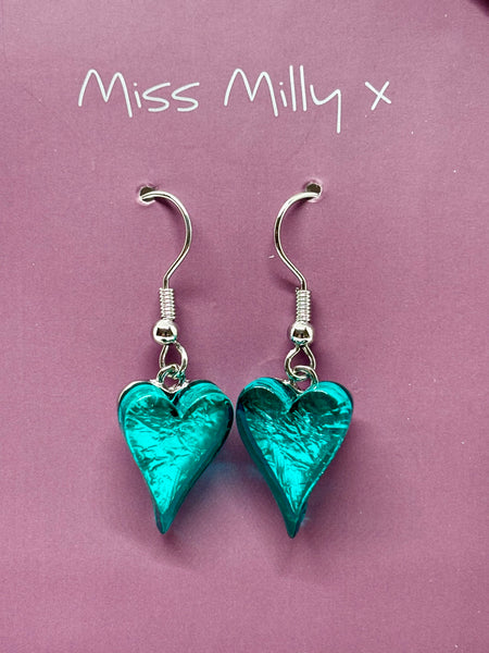 Miss Milly Green Heart Earrings from Pixi Daisy