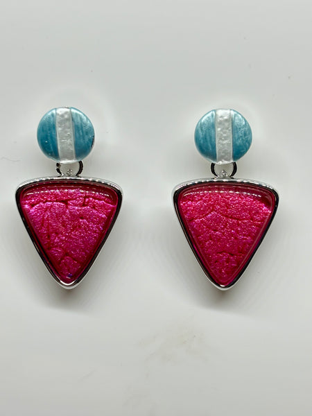 Miss Milly Pink Triangle Earrings from Pixi Daisy