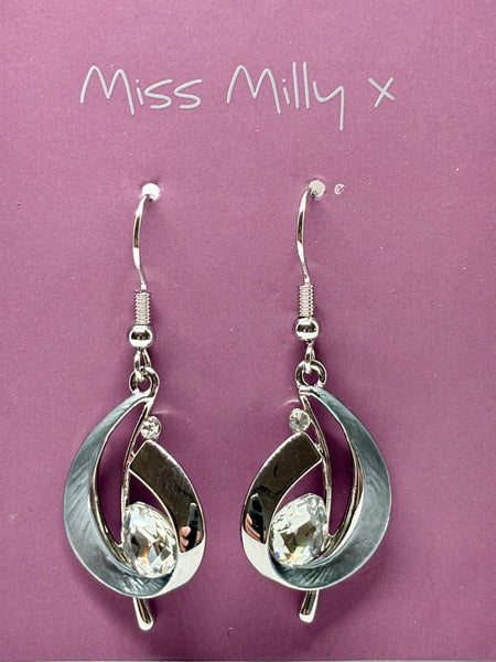 Miss Milly Grey Crystal Earrings from Pixi Daisy