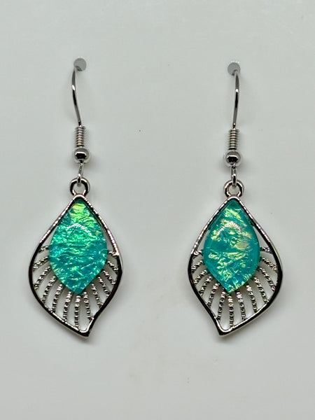 Miss Milly Mint Green Resin and Silver Drop Earrings from Pixi Daisy