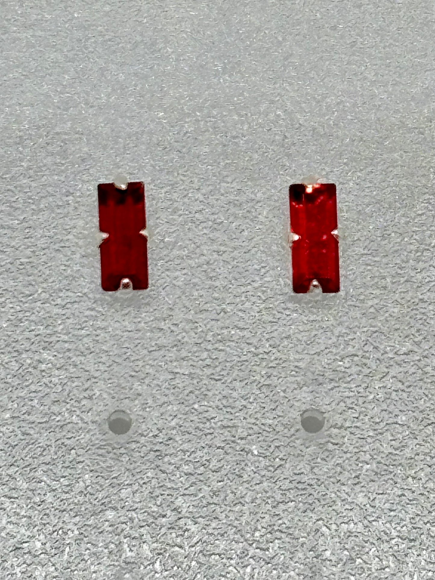 Oblong red crystal ear studs from Pixi Daisy
