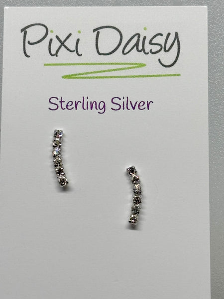 Curved crystal ear studs from Pixi Daisy