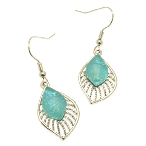 Miss Milly Mint Green Resin and Silver Drop Earrings from Pixi Daisy