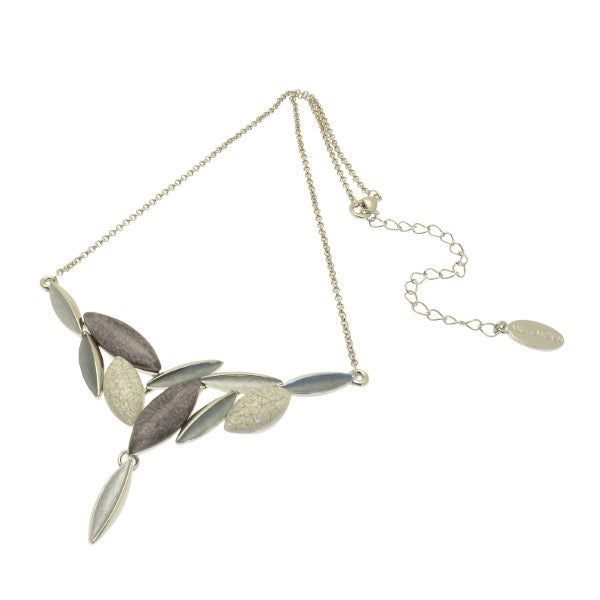 Miss Milly Grey and White Ellipse Necklace from Pixi Daisy