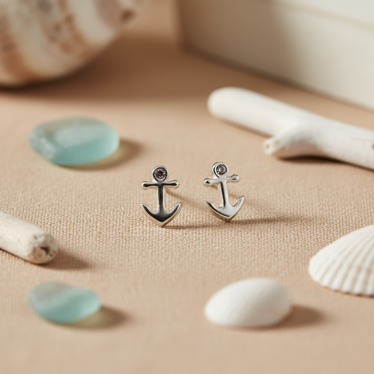 Anchor Sterling Silver Earrings from Pixi Daisy