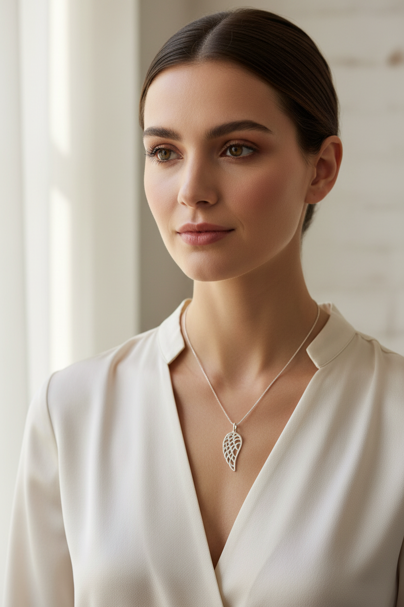 Silver angel wing necklace from Pixi Daisy