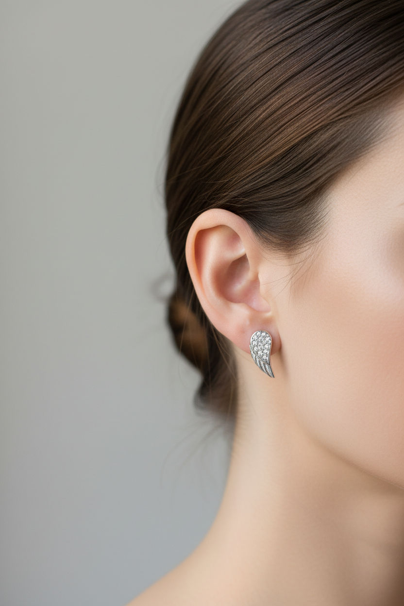 Angel Wing Stud Earrings - pixi daisy