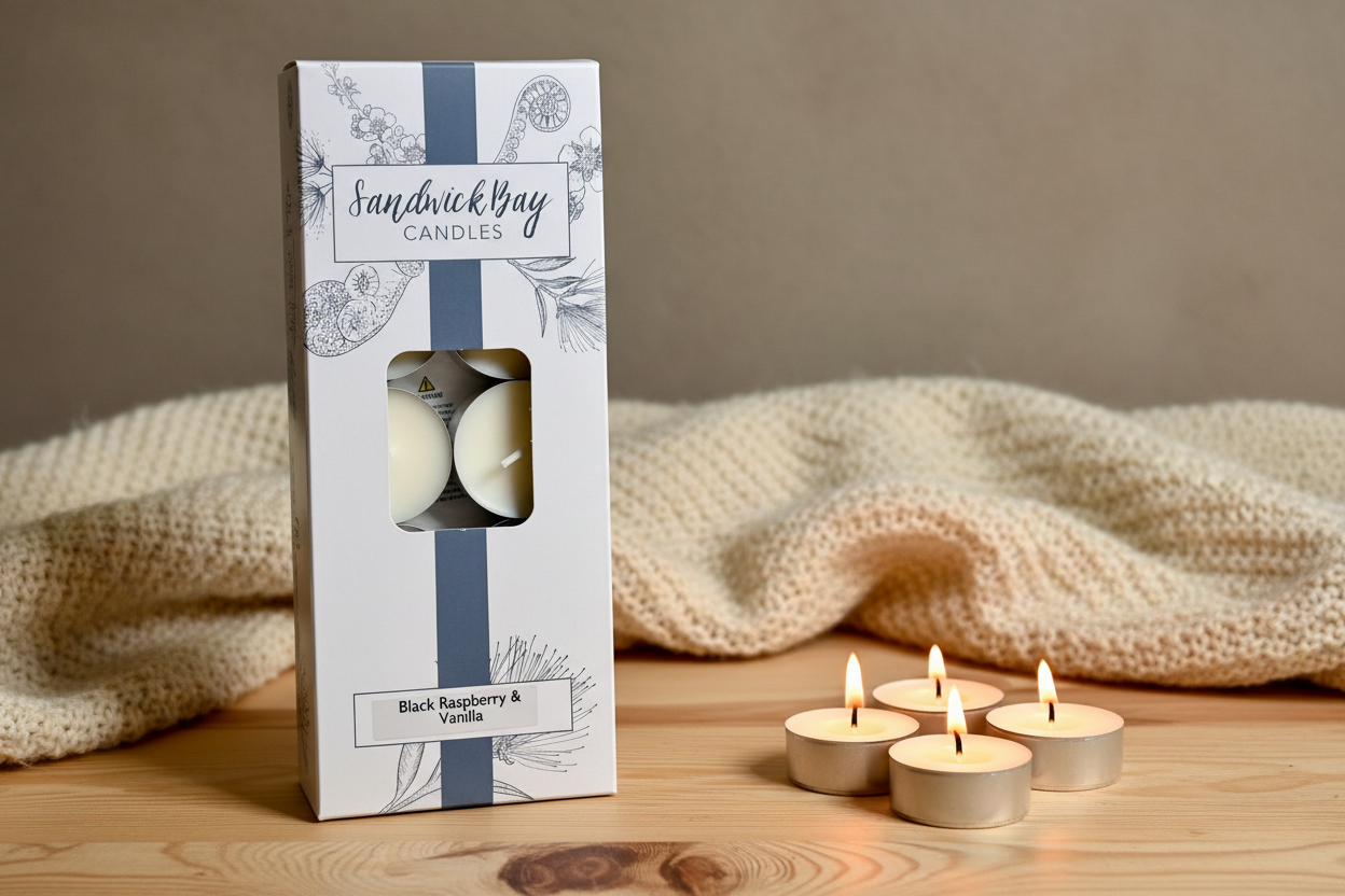 Black Raspberry & Vanilla Tea Lights Cosy Lifestyle